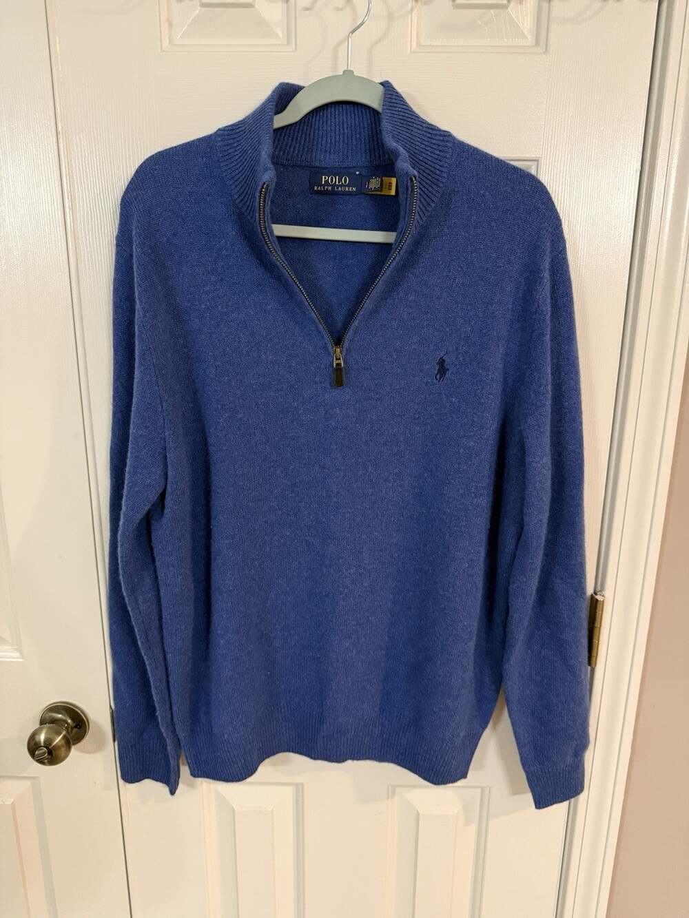 Polo Ralph Lauren 1/4 Zip Sweater Wool Alpaca Men’s L Blue